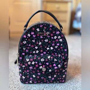 Kate Spade Mini Schuyler Floral Backpack — Like New, Black